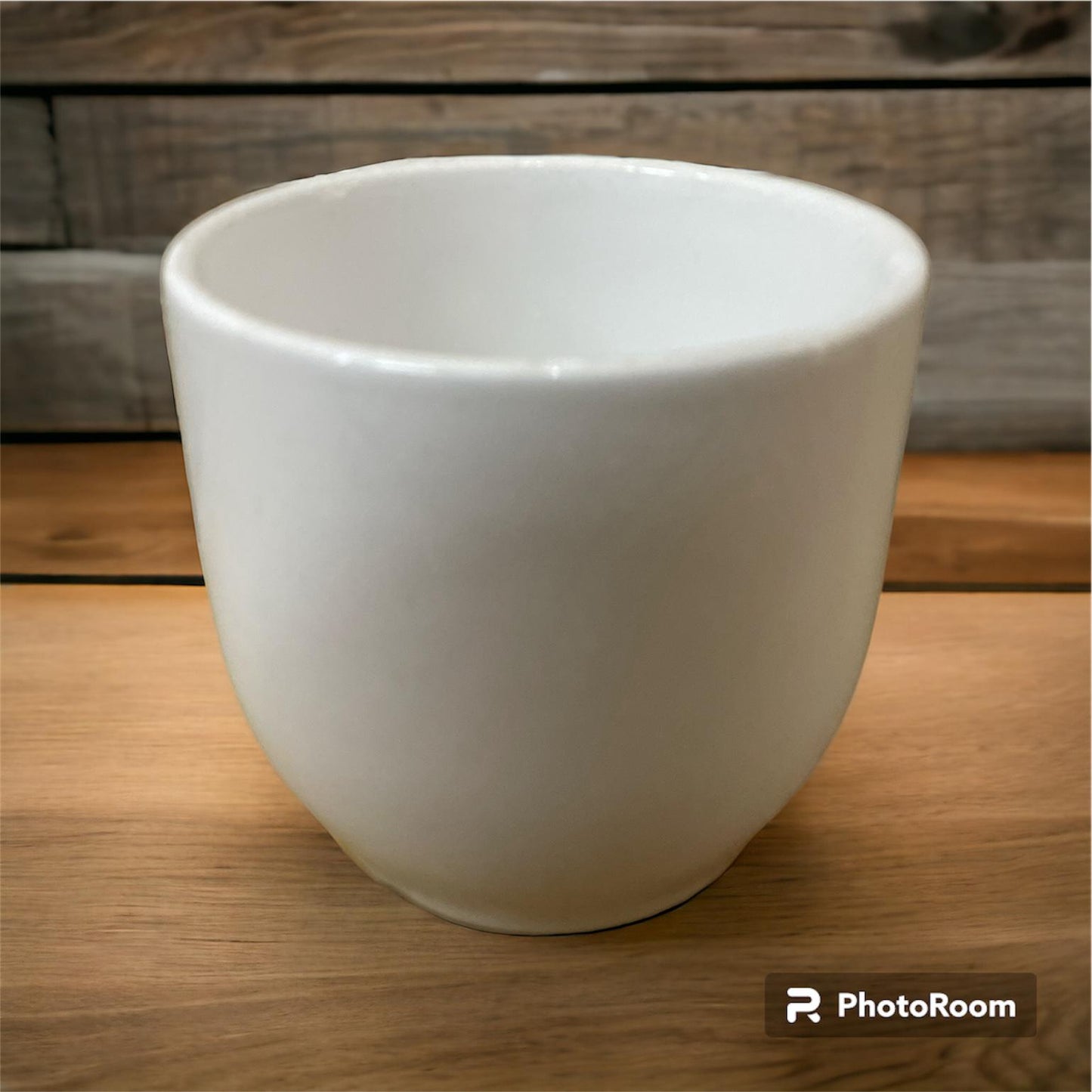 大石物產 - 新日系風格 玄白光面 陶瓷花盆 大號 日本製造